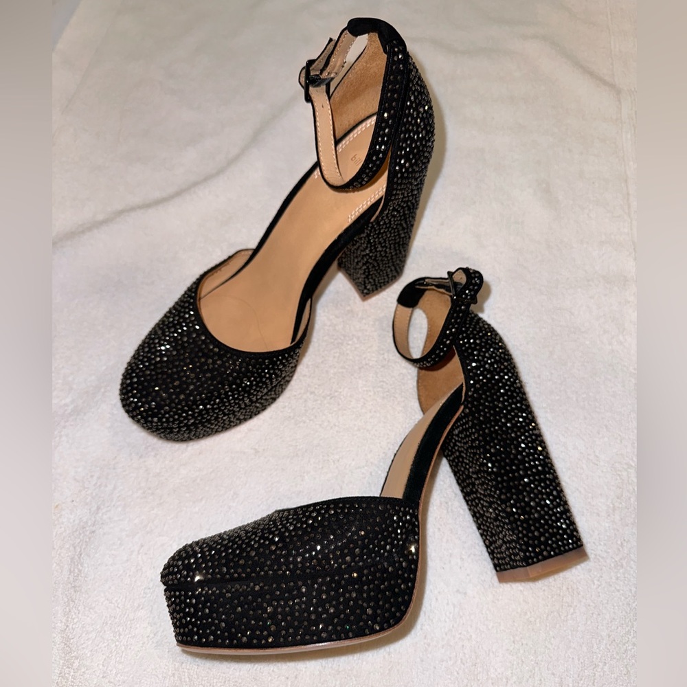 Bill Blass Sequined Platform Heels - unworn
